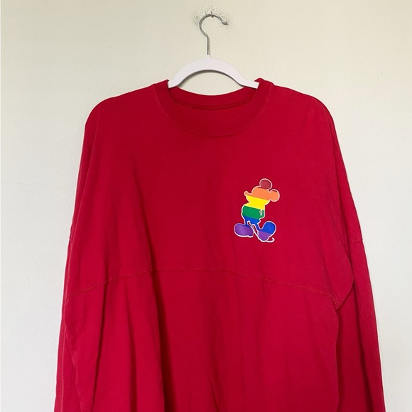 Disney Cast Member Pride Spirit Jersey Rainbow Mickey Mouse Red Unisex Sz Medium - Picture 3 of 10